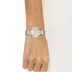 Hugo Boss Flawless Chronograph Pink Dial Silver Mesh Bracelet Watch for Women - 1502625