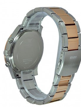 Guess Exec Chronograph White Dial Two Tone Steel Strap Watch for Men - W0075G2