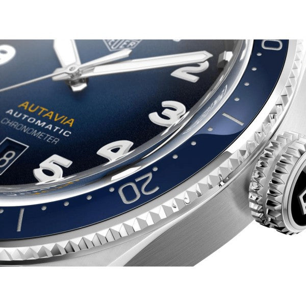 Tag Heuer Autavia Calibre 5 Automatic Blue Dial Brown Leather Strap Watch for Men - WBE5116.FC8266