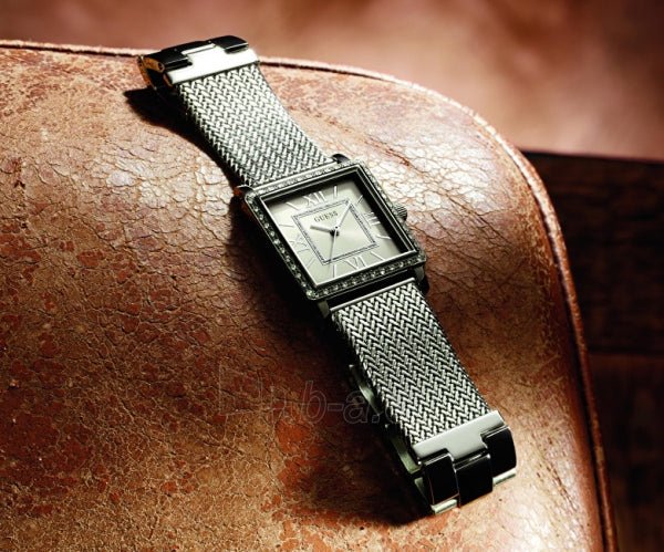 Guess Highline White Dial Silver Mesh Bracelet Watch For Women - W0826L1