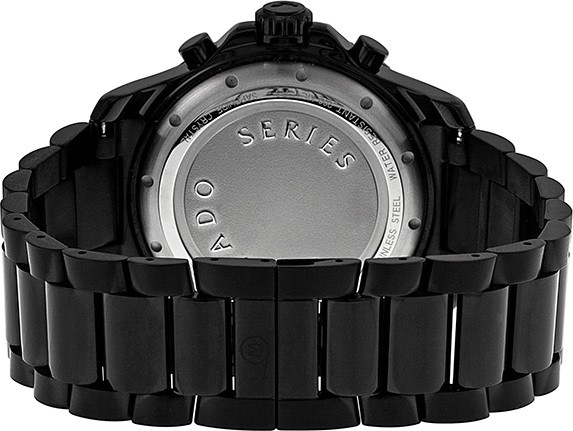 Movado Series 800 Chronograph Black Dial Black Steel Strap Watch For Men - 2600119