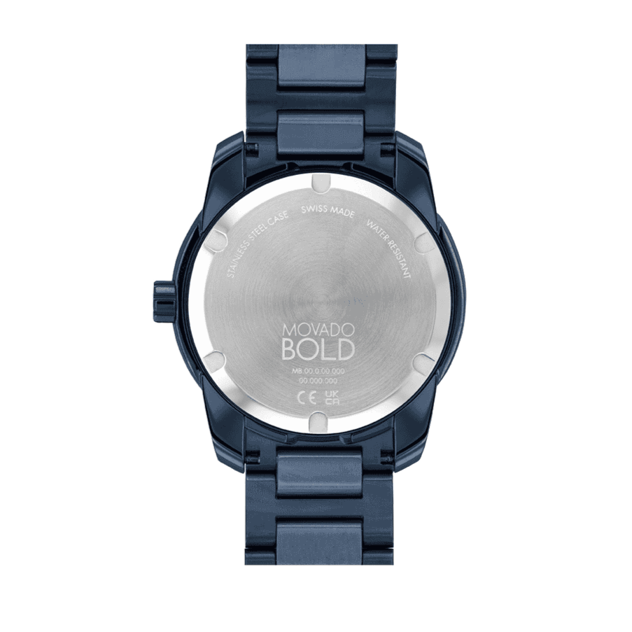 Movado Bold Verso Blue Dial Blue Steel Strap Watch for Men - 3600862