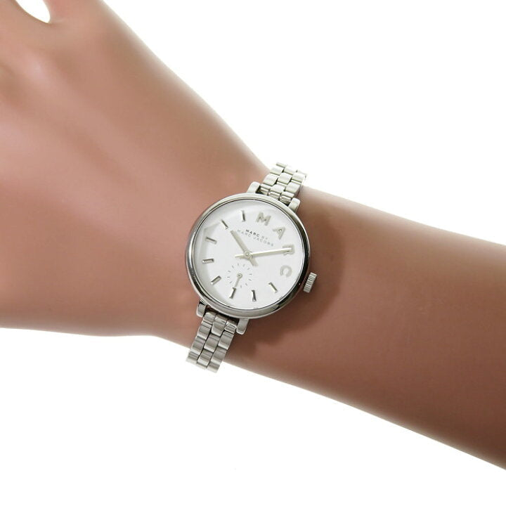 Marc Jacobs Sally White Dial Silver Steel Strap Watch for Women - MBM8642