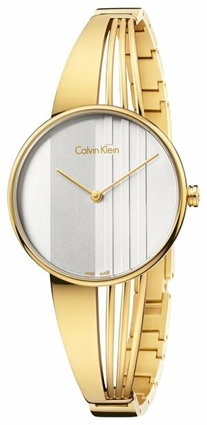 Calvin Klein Drift Silver Dial Gold Steel Strap Watch for Women - K6S2N516