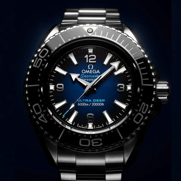 Omega Seamaster Planet Ocean 6000M Co Axial Master Chronometer Blue Dial Silver Steel Strap Watch for Men - 21530462103001