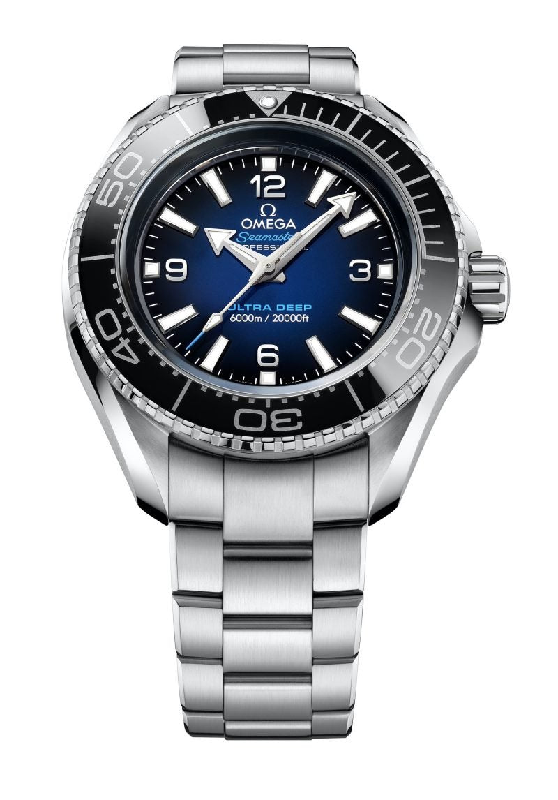 Omega Seamaster Planet Ocean 6000M Co Axial Master Chronometer Blue Dial Silver Steel Strap Watch for Men - 21530462103001