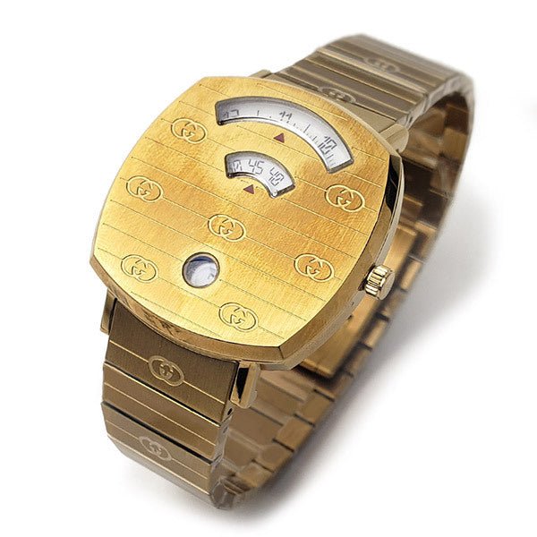 Gucci Grip Yellow Gold Dial Yellow Gold Steel Strap Unisex Watch -  YA157403
