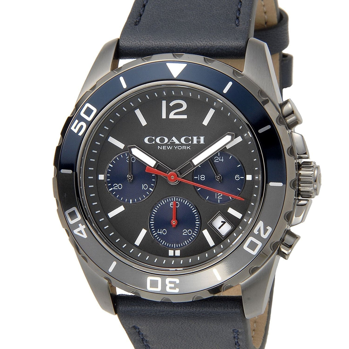 Coach Kent Grey Dial Blue Leather Strap Watch for Men - 14602558
