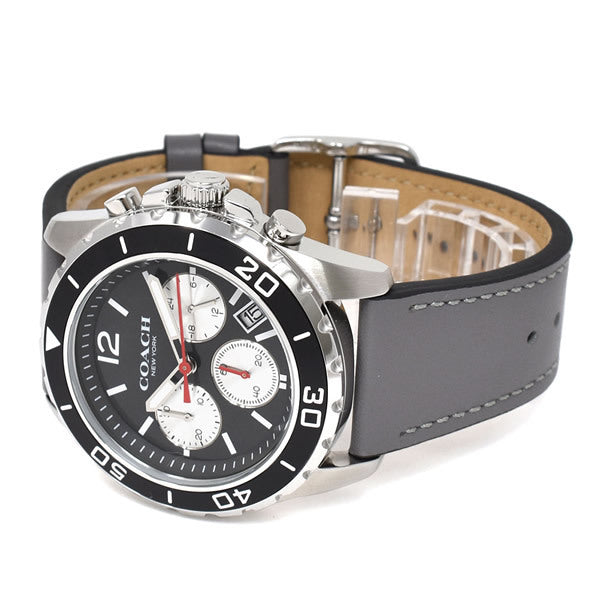 Coach Kent Grey Dial Grey Leather Strap Watch for Men - 14602561