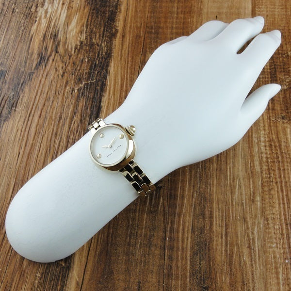 Marc Jacobs Courtney White Dial Gold Steel Strap Watch for Women - MJ3457