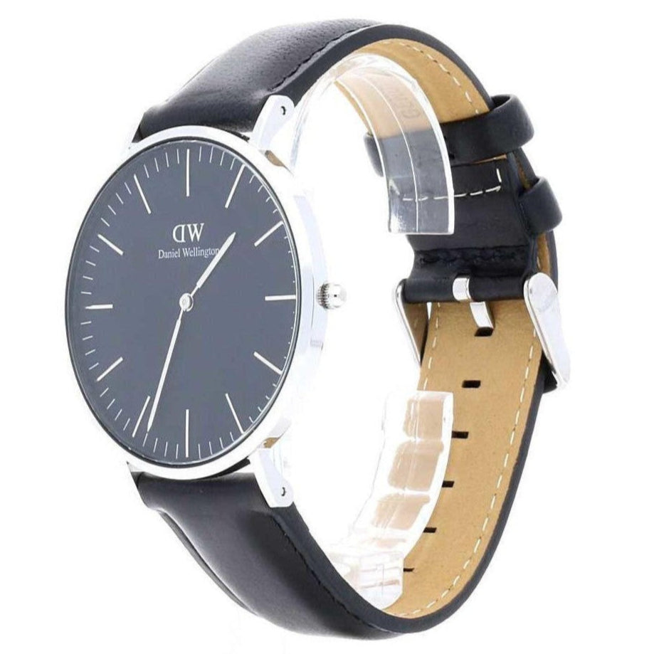 Daniel Wellington Classic Sheffield Black Dial Black Leather Strap Watch For Men - DW00100133