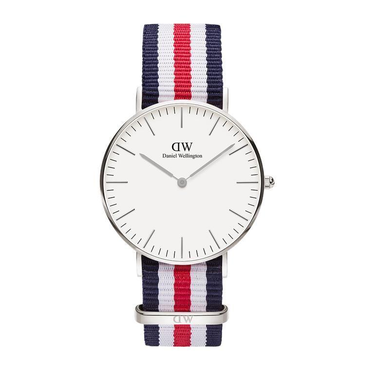 Daniel Wellington Classic Canterbury White Dial Two Tone NATO Strap Watch For Women - DW00100051
