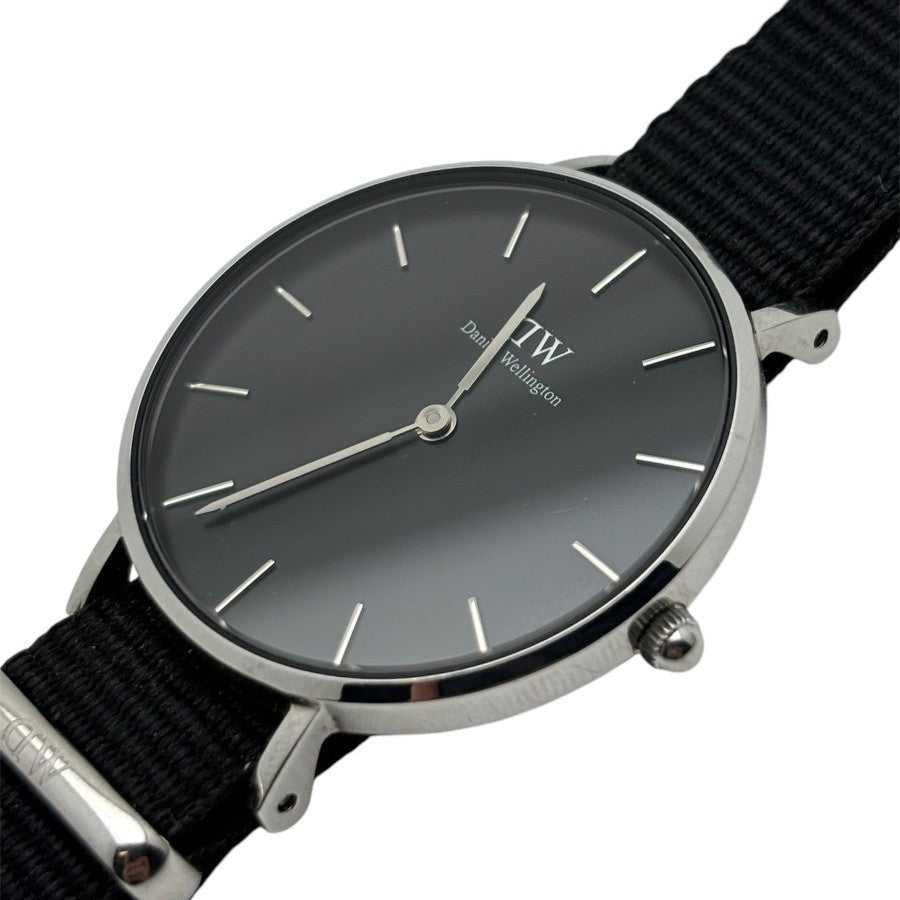 Daniel Wellington Petite Ashfield Black Dial Black Mesh Strap Watch For Women - DW00100308