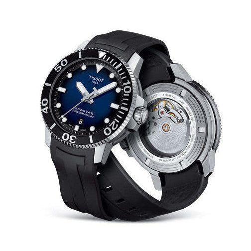 Tissot Seastar 1000 Chronograph Blue Dial Black Rubber Strap Watch For Men - T120.417.17.041.00