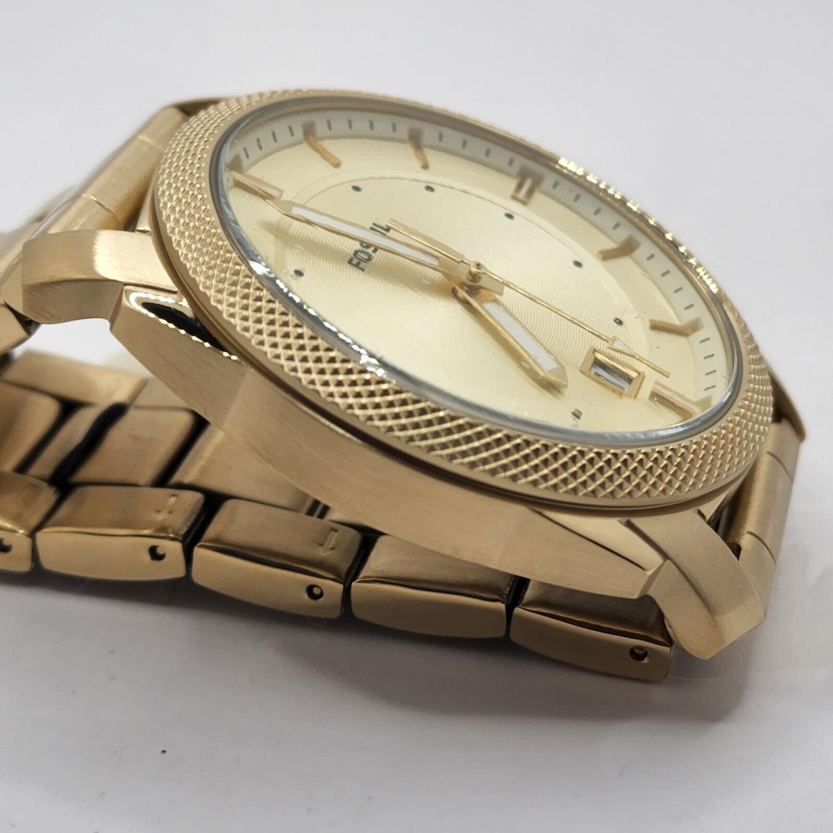 Fossil Machine Gold Dial Gold Steel Strap Watch for Men - FS5264
