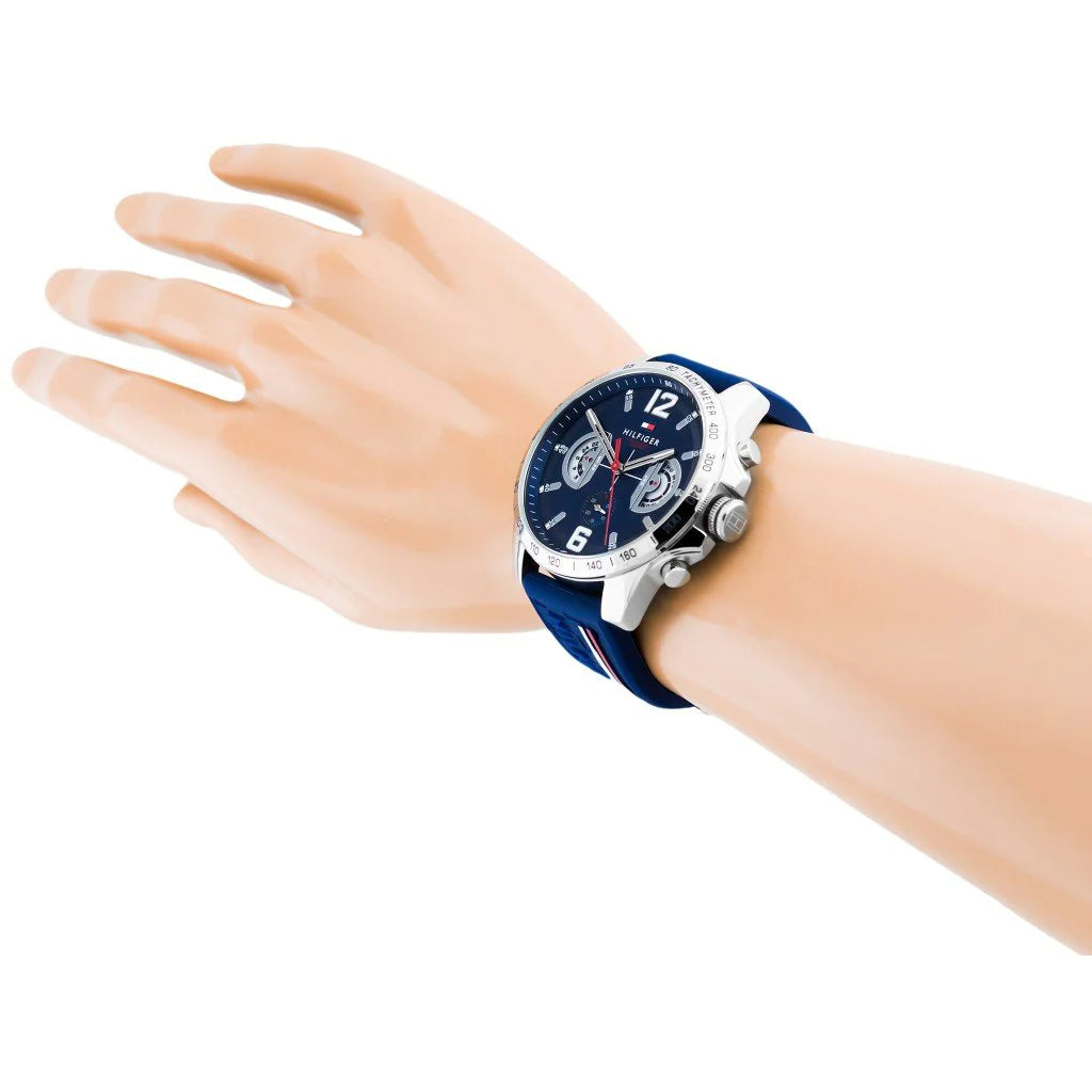 Tommy Hilfiger Decker Blue Dial Blue Rubber Strap Watch for Men - 1791476