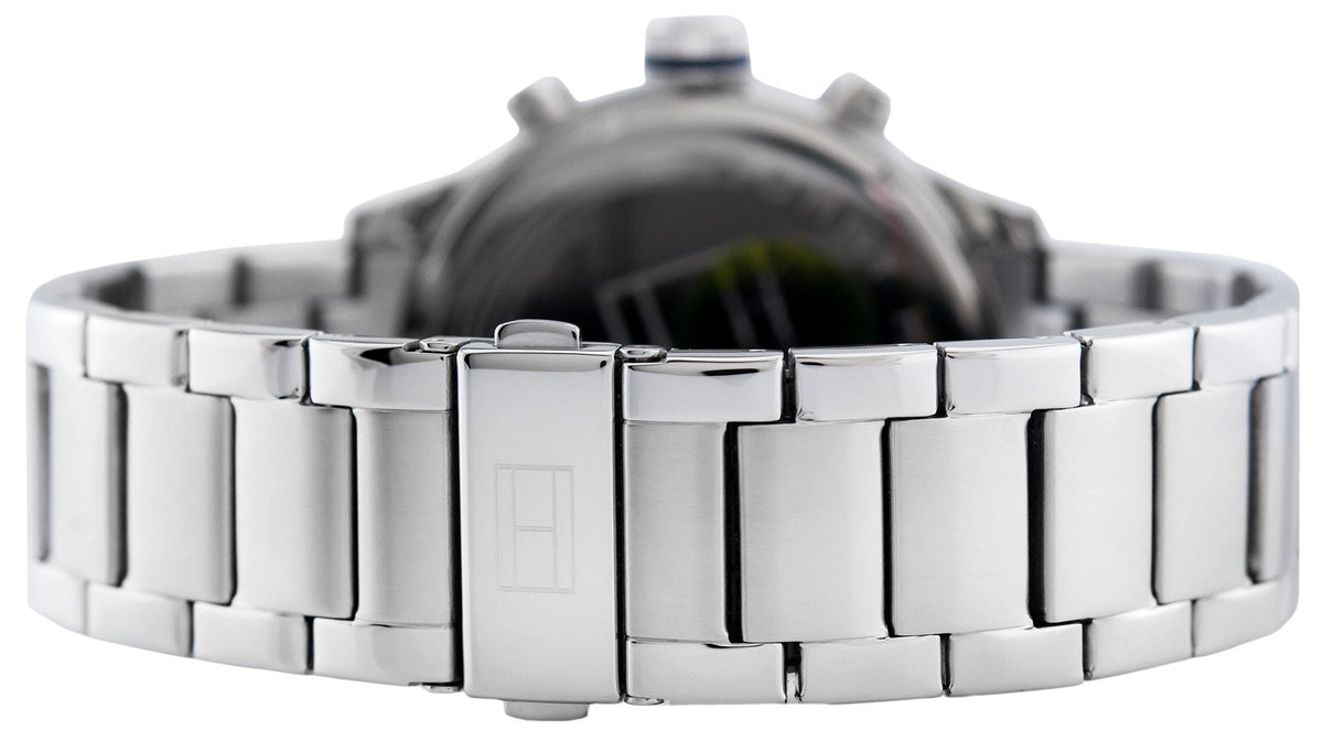 Tommy Hilfiger Jackson Chronograph Blue Dial Silver Steel Strap Watch for Men - 1791242