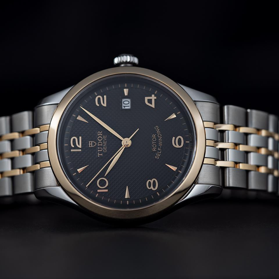 Tudor 1926 Automatic Black Dial Two Tone Steel Strap Watch for Men - M91651-0003