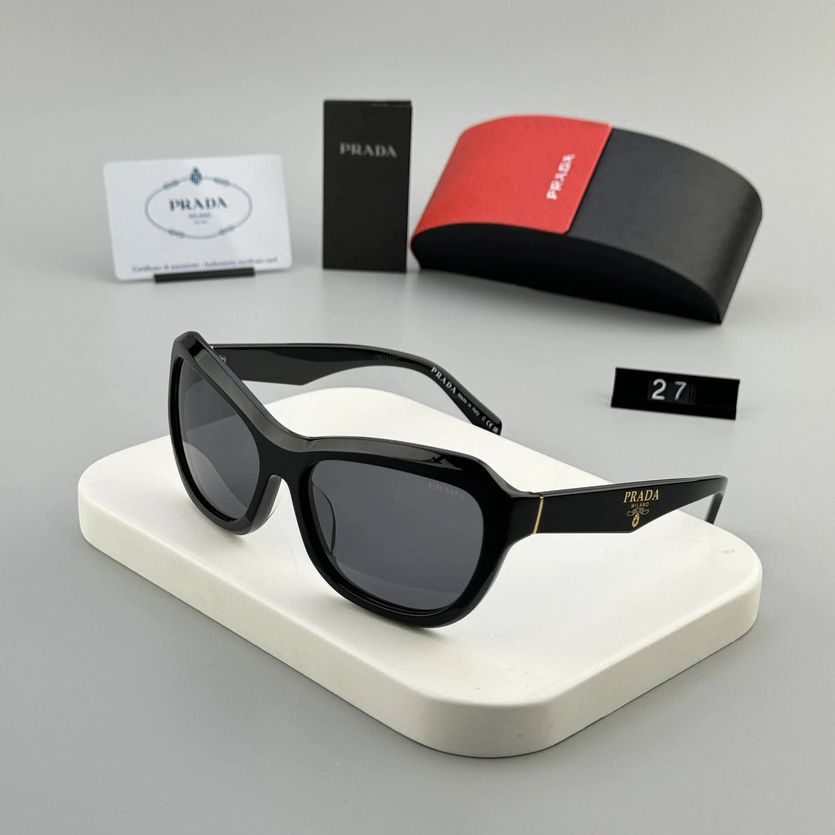 Prada PRA27-S Black Cats Eye Sunglasses