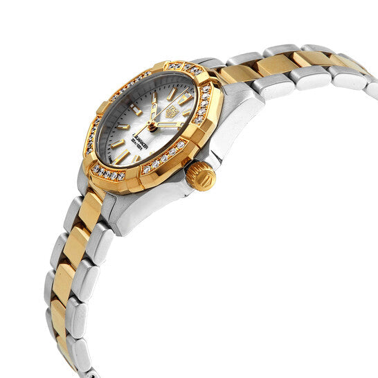 Tag Heuer Aquaracer Diamonds Mother of Pearl Dial Two Tone Steel Strap Watch for Women - WBD1421.BB0321
