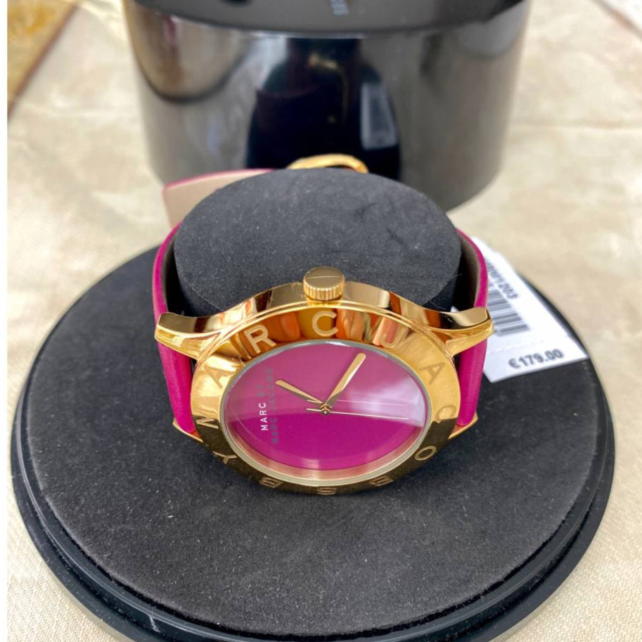 Marc Jacobs Purple Dial Purple Leather Strap Watch for Women - MBM1209