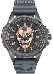 Philipp Plein The Skull Grey Dial Grey Stainless Steel Strap Watch For Men- PWAAA2324