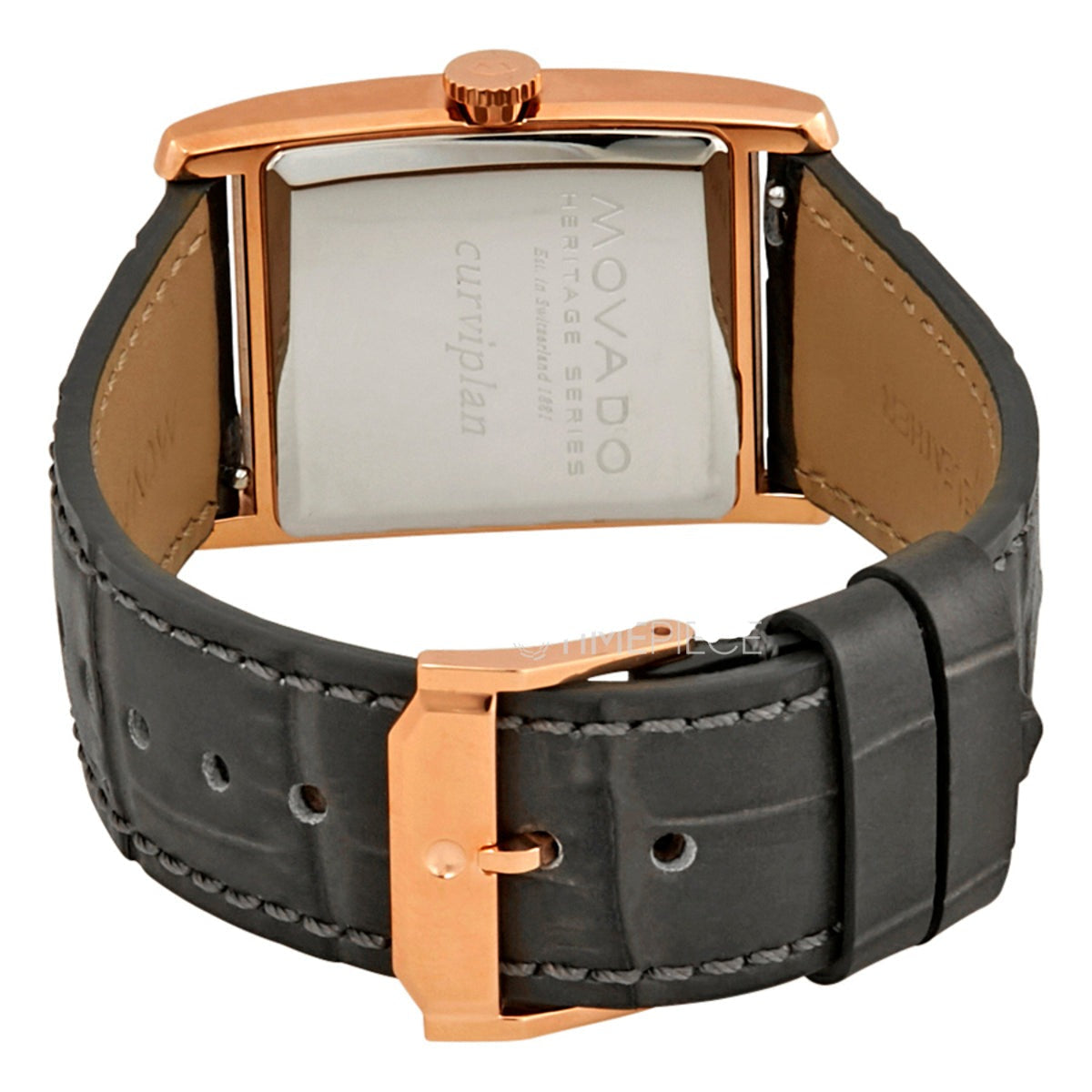 Movado Heritage Mother of Pearl White Dial Grey Leather Strap Watch For Women - 3650051