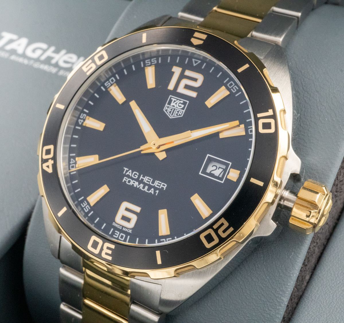 Tag Heuer Formula 1 Quartz Black Dial Two Tone Steel Strap Watch for Men - WAZ1121.BB0879