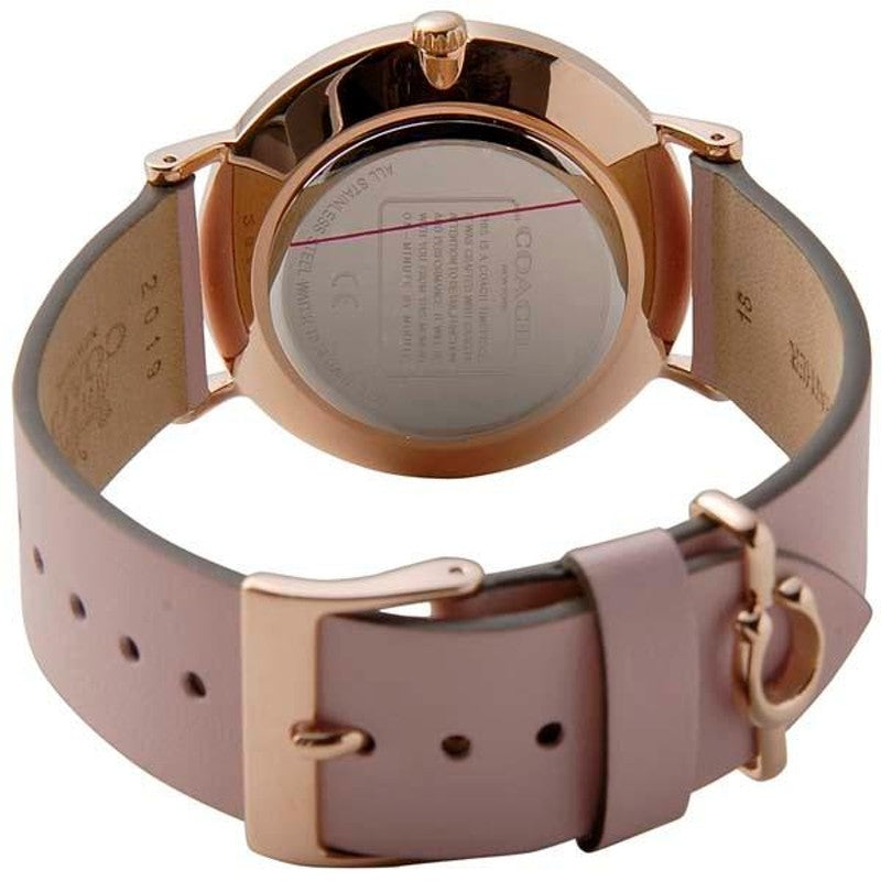 Coach Delancey Gold Dial Pink Leather Strap Watch for Women - 14503332