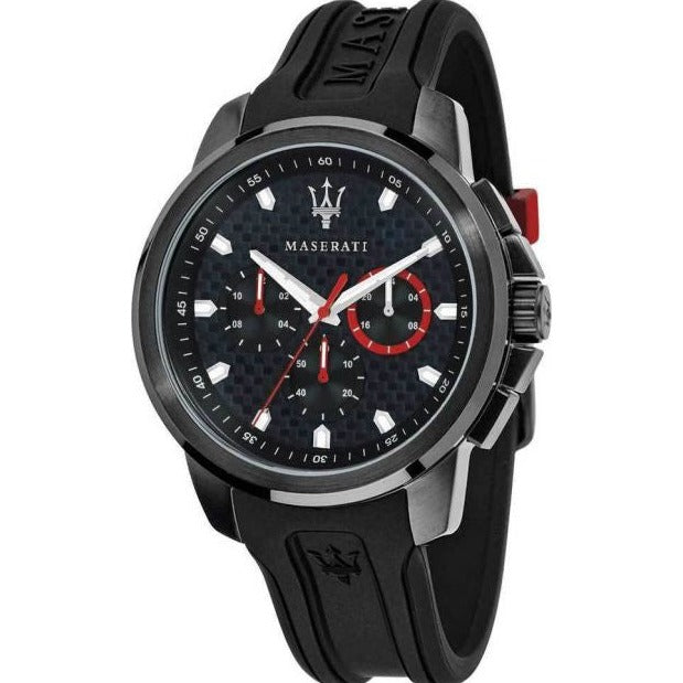 Maserati SFIDA Chronograph Quartz Stainless Steel Black Dial Watch For Men - R8851123007