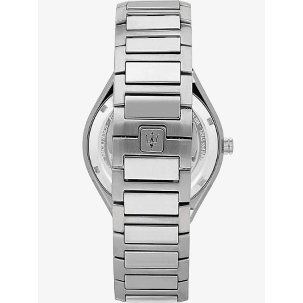 Maserati Stile Analog Black Dial Silver Steel Strap Watch For Men - R8853142003