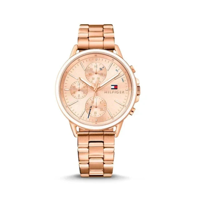 Tommy Hilfiger Carly Rose Gold Dial Rose Gold Steel Strap Watch for Women - 1781788