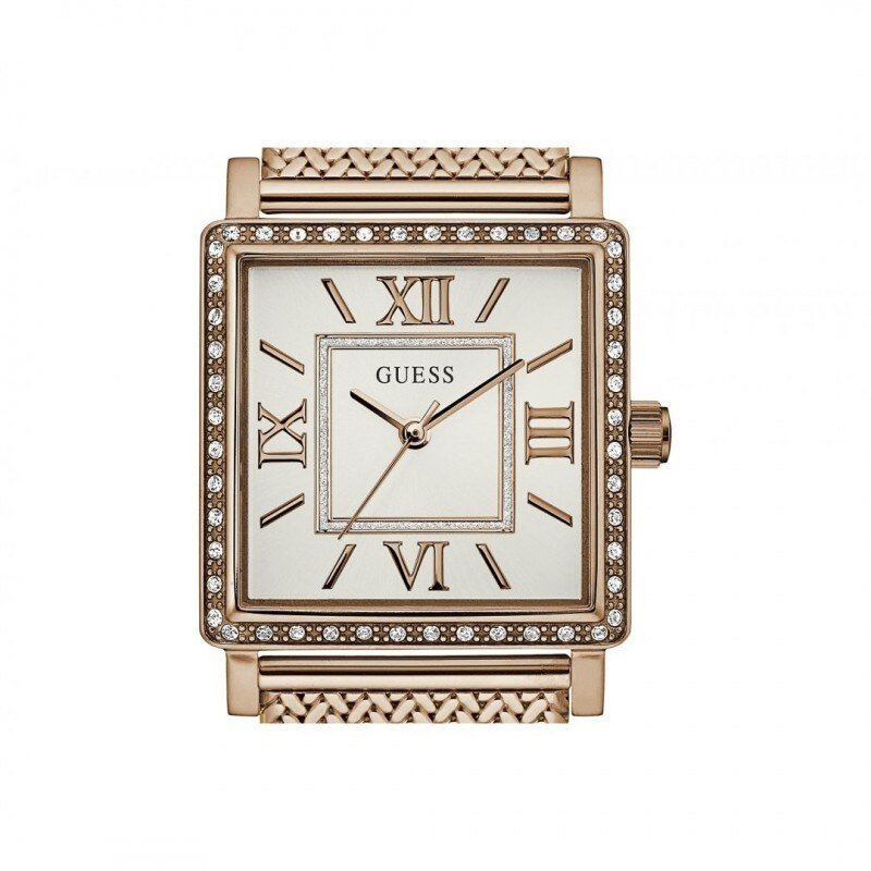 Guess Highline Off White Dial Rose Gold Stainless Steel Mesh Strap Watch For Women - W0826L3