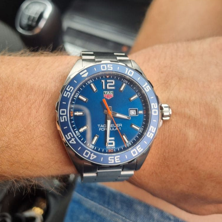Tag Heuer Formula 1 Quartz 43mm Blue Dial Silver Steel Strap Watch for Men - WAZ1010.BA0842