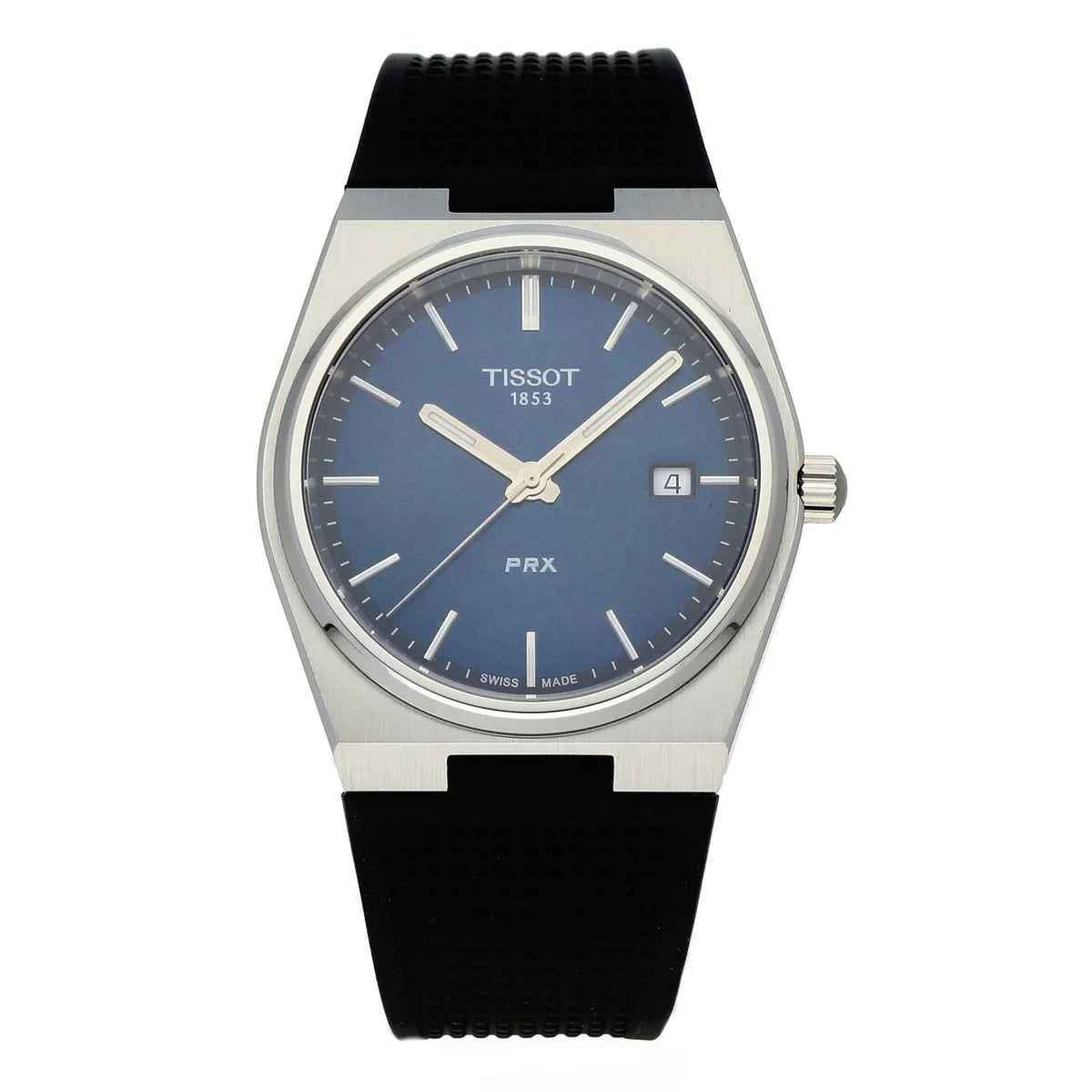 Tissot PRX Blue Dial Black Rubber Strap Watch For Men - T137.410.17.041.00