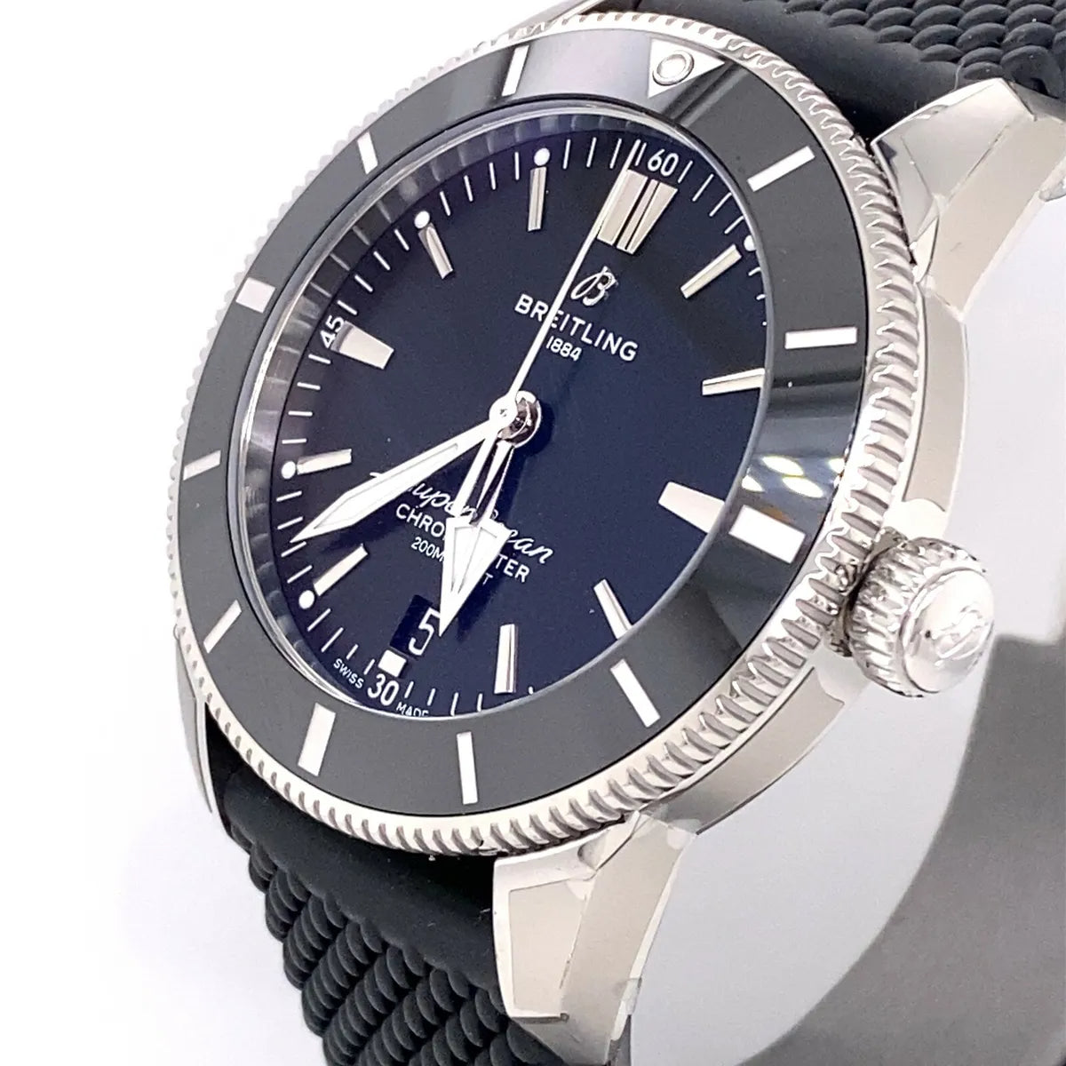 Breitling Superocean Heritage B20 Automatic 44 Black Dial Black Mesh Bracelet Watch for Men - AB2030121B1S1