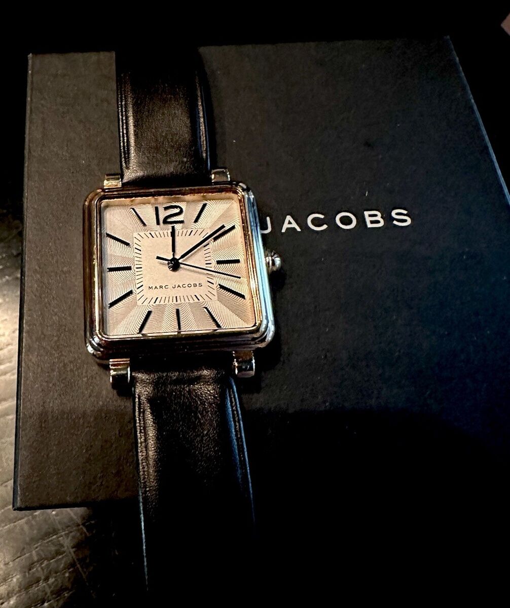 Marc Jacobs Vic Silver Dial Black Leather Strap Watch for Women - MJ1437