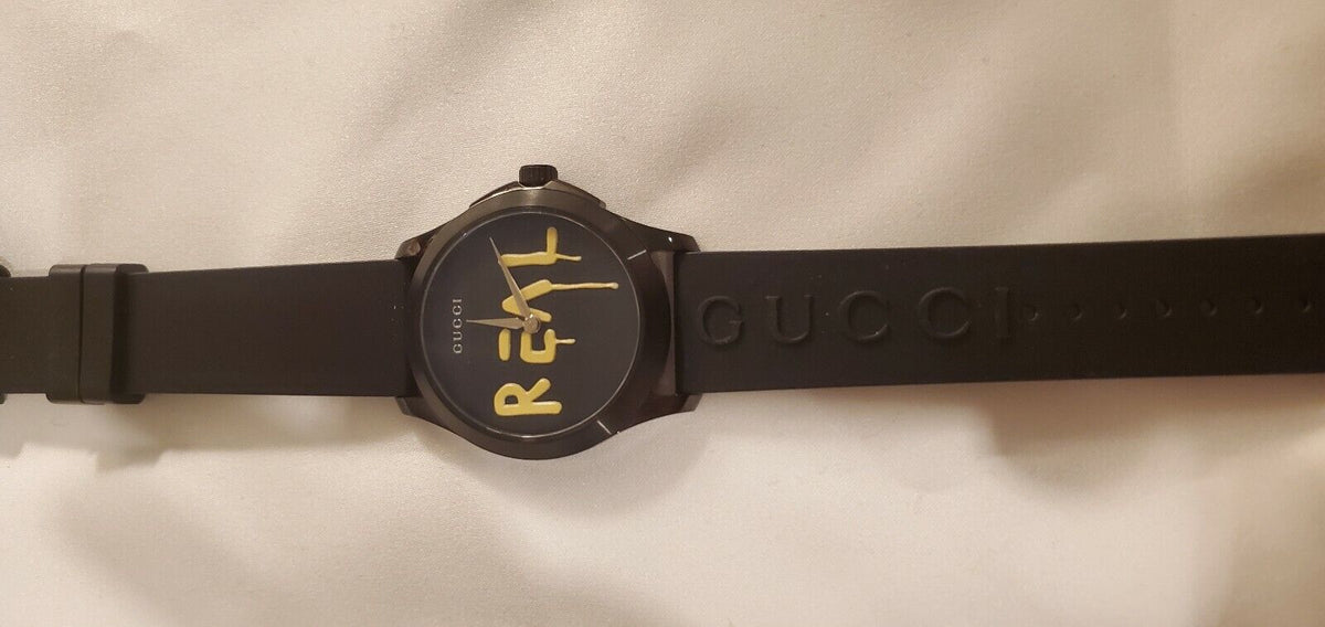  Shop Authentic Gucci G Timeless Ghost Black Dial Black Rubber Strap Unisex Watch - YA1264017 - Luxxuri