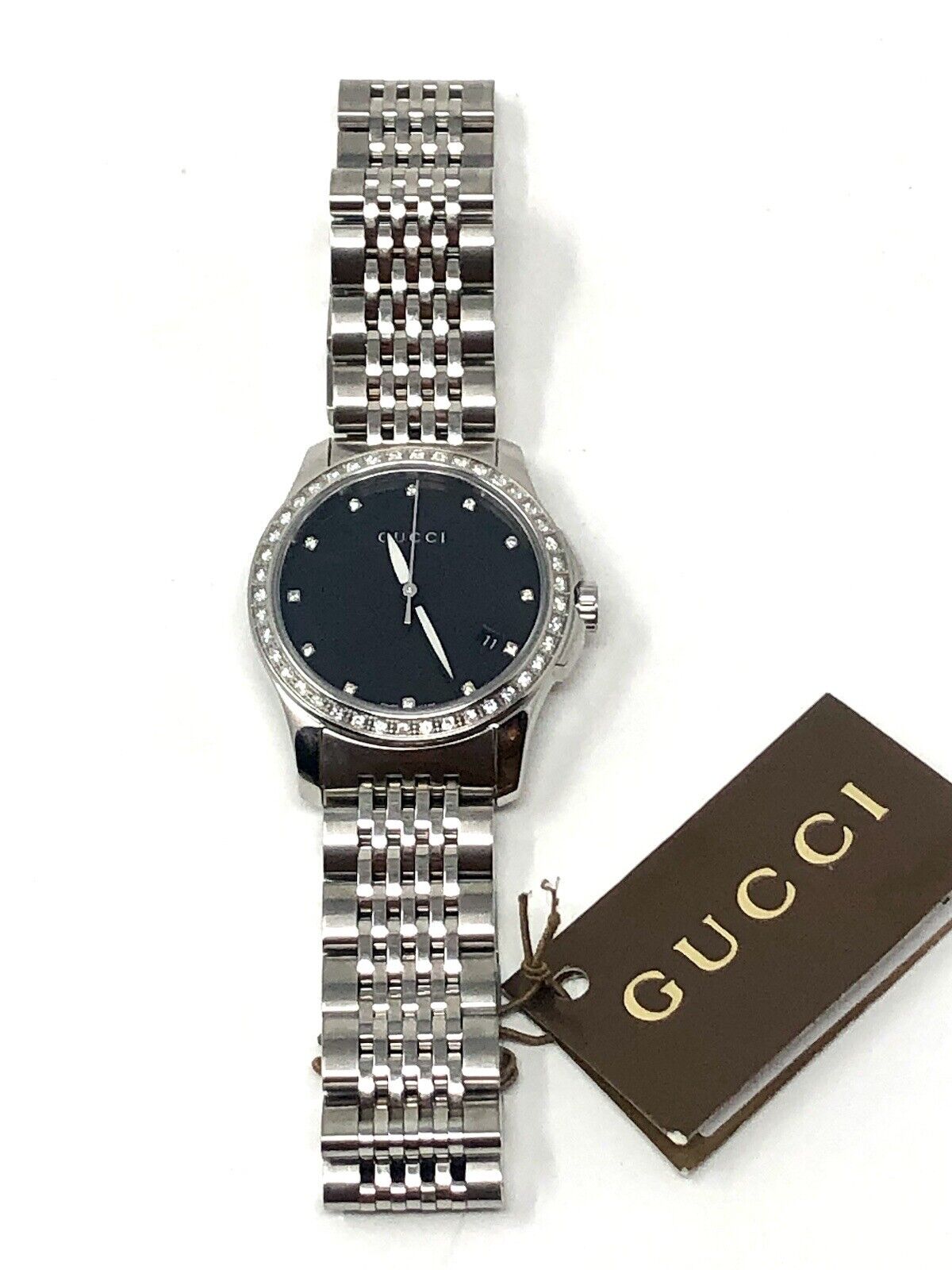  Shop Authentic Gucci G Timeless Black Mother of Pearl Diamonds 38mm Watch For Women - YA126509 - Luxxuri