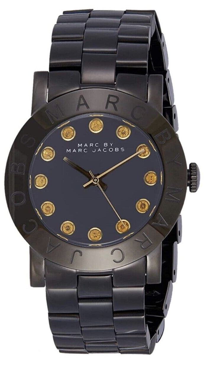 Marc Jacobs Amy Black Dial Black Steel Strap Watch for Women - MBM8595