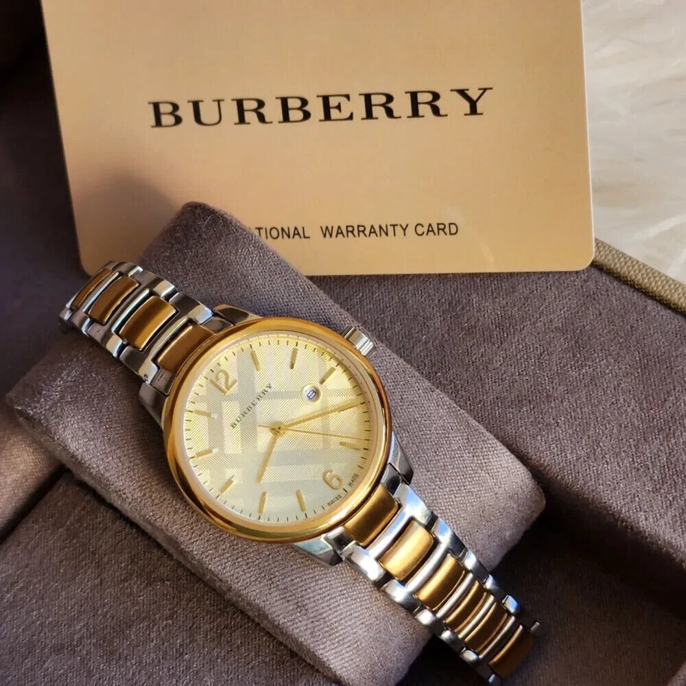 Burberry The Classic Champagne Gold Dial Two Tone Steel Strap Watch for Women - BU10118