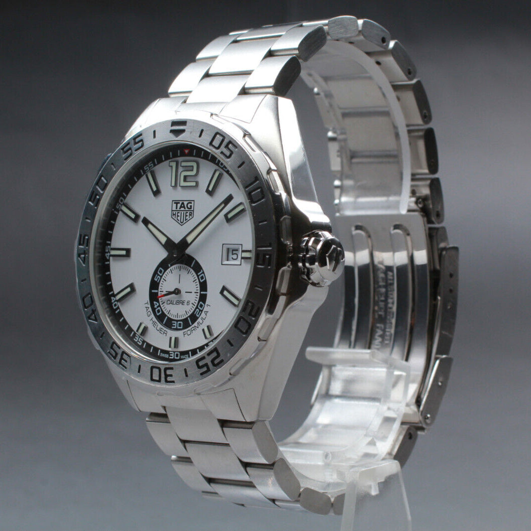Tag Heuer Formula 1 Automatic 43mm White Dial Silver Steel Strap Watch for Men - WAZ2013.BA0842