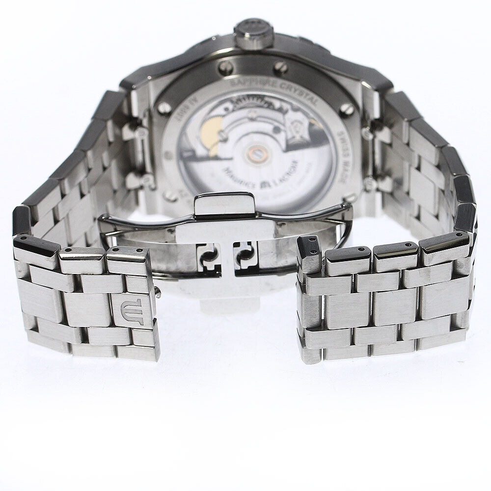 Maurice Lacroix Aikon Automatic Black Dial Silver Steel Strap Watch for Men - AI1807-SS002-330-1