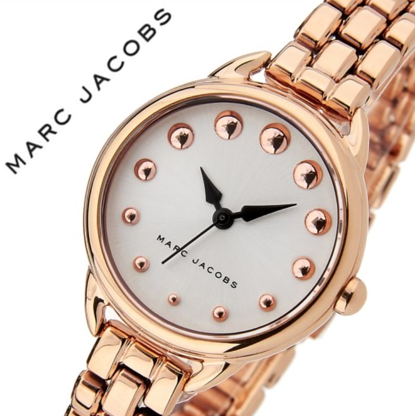 Marc Jacobs Betty White Dial Rose Gold Steel Strap Watch for Women - MJ3496
