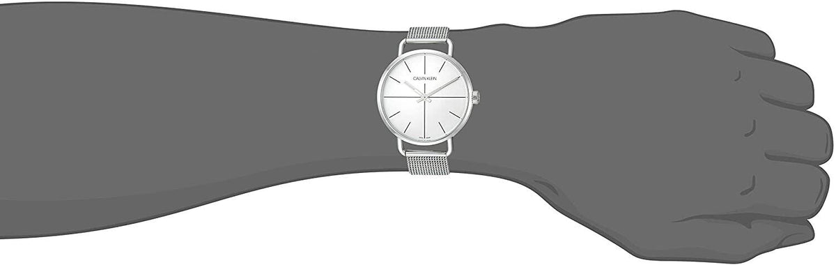 Calvin Klein Even Quartz White Dial Silver Steel Strap Watch for Women - K7B21126