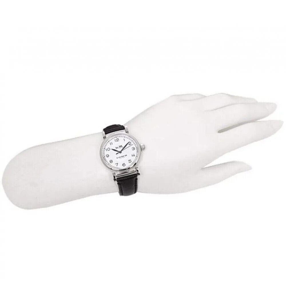 Coach Madison White Dial Black Leather Strap Watch for Women - 14502406