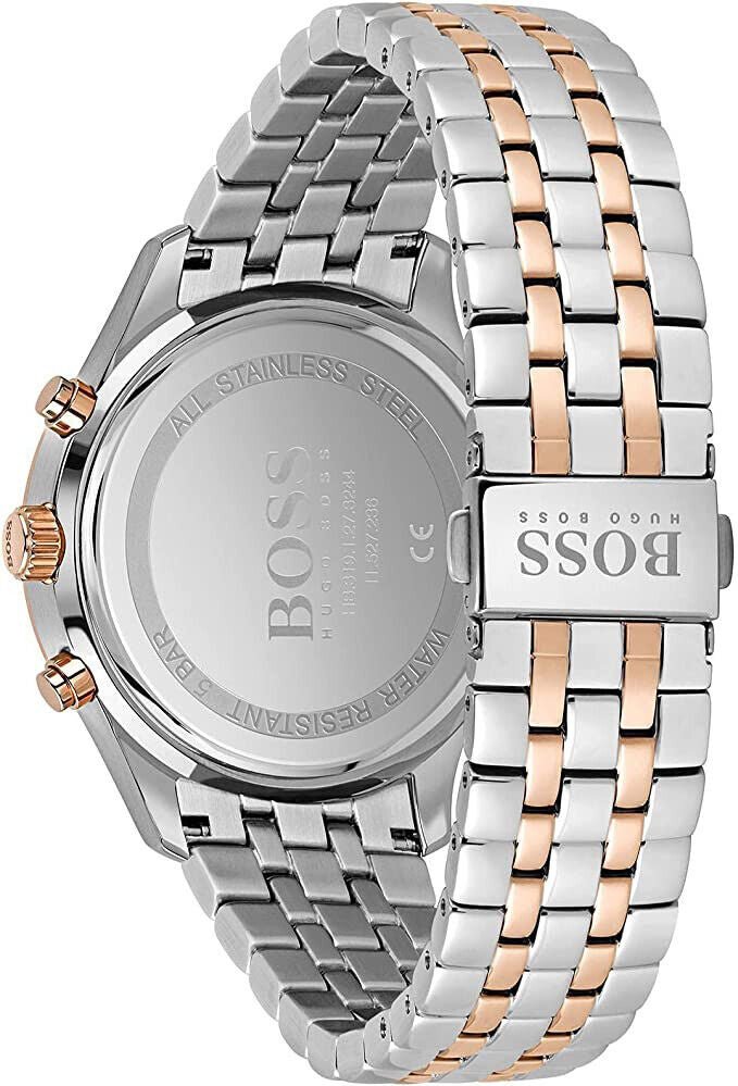 Hugo Boss Associate Chronograph Black Dial Two Tone Steel Strap Watch for Men - 1513840