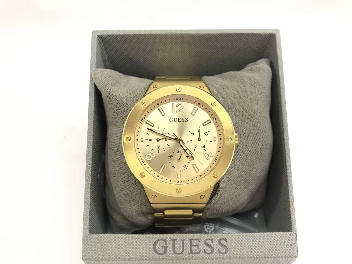 Guess Scope Gold Dial Gold Steel Strap Watch for Men - GW0454G2