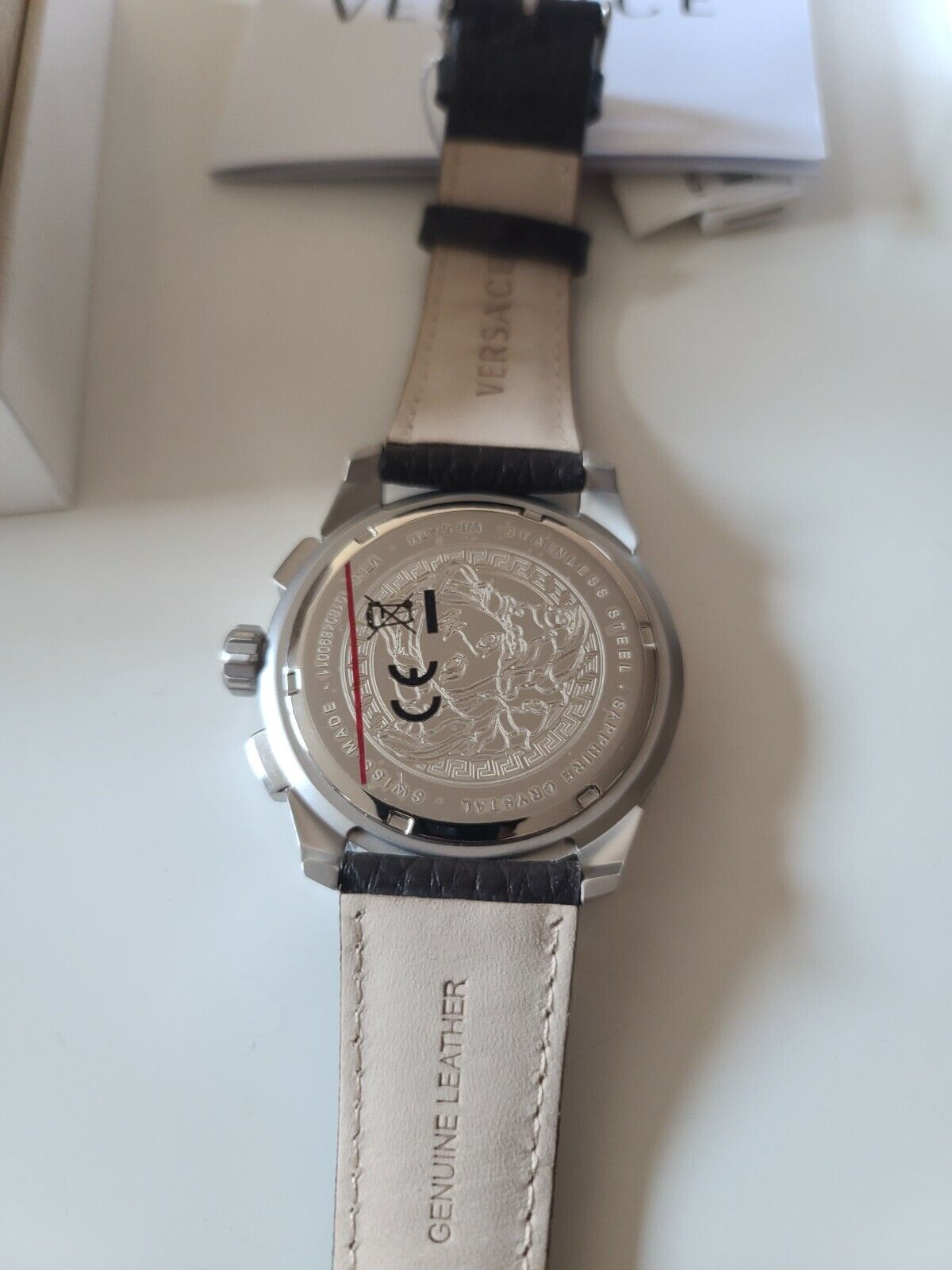 Versace Casual Chronograph Grey Dial Brown Leather Strap Watch for Men - VERG001-18