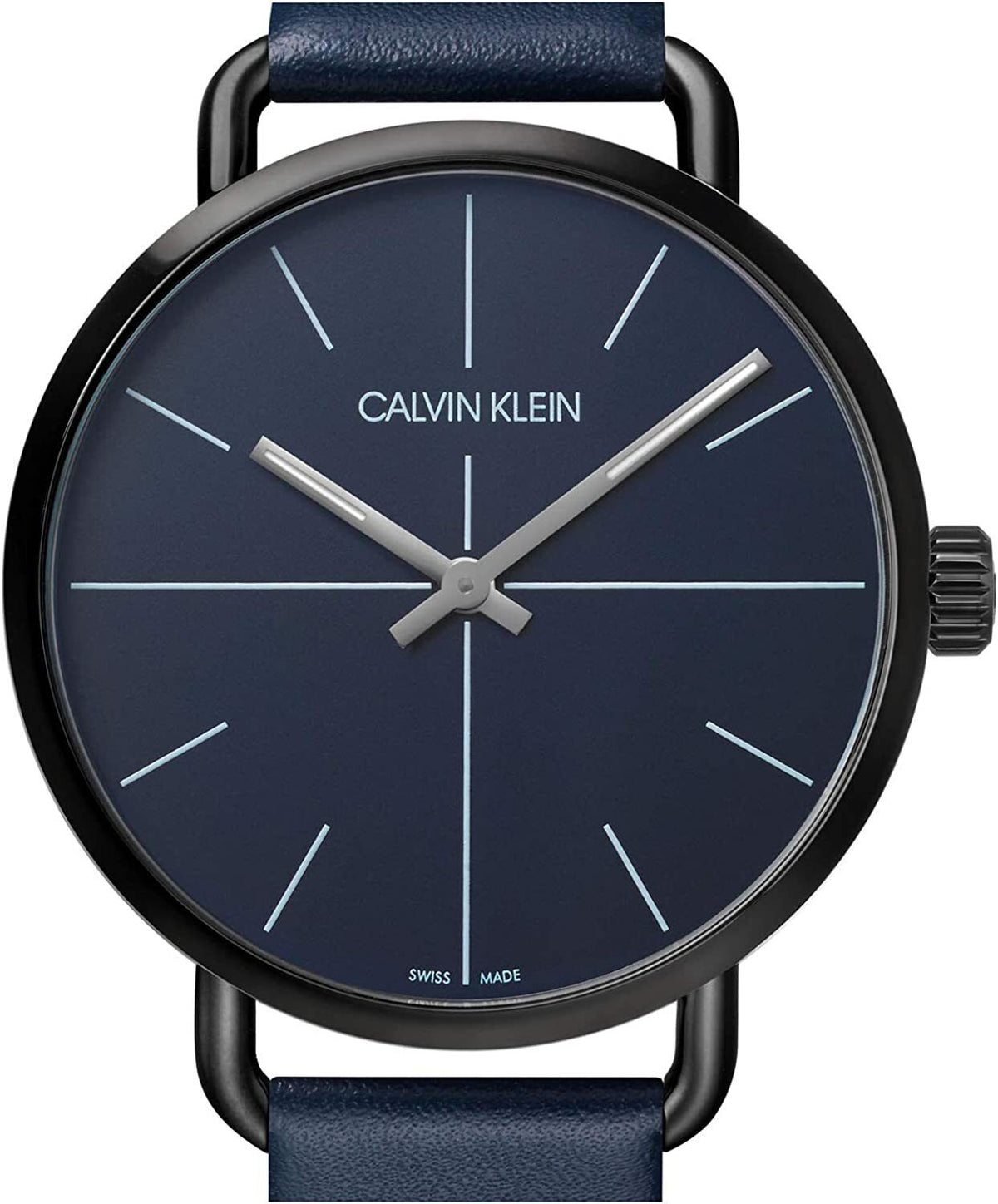 Calvin Klein Even Blue Dial Blue Leather Strap Watch for Men - K7B214VN